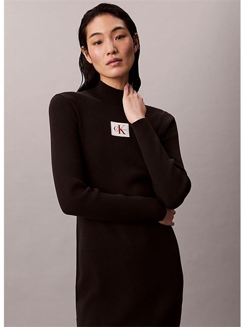 ls t neck mini dress CALVIN KLEIN JEANS | LV047D308GUB1